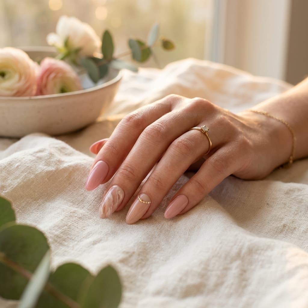 Elegant nail art close-up